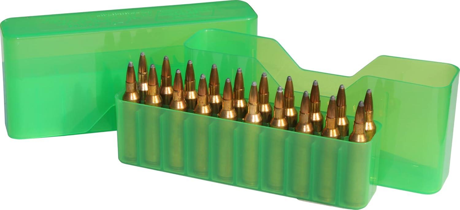 image:imageMTM 20 Round SlipTop Rifle Ammo Box LargeClear Green