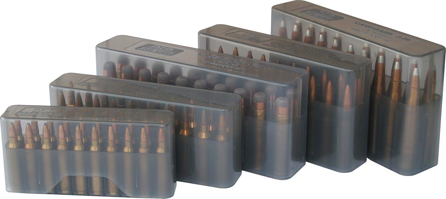 image:imageMTM 20 Round SlipTop Rifle Ammo Box LargeClear Smoke