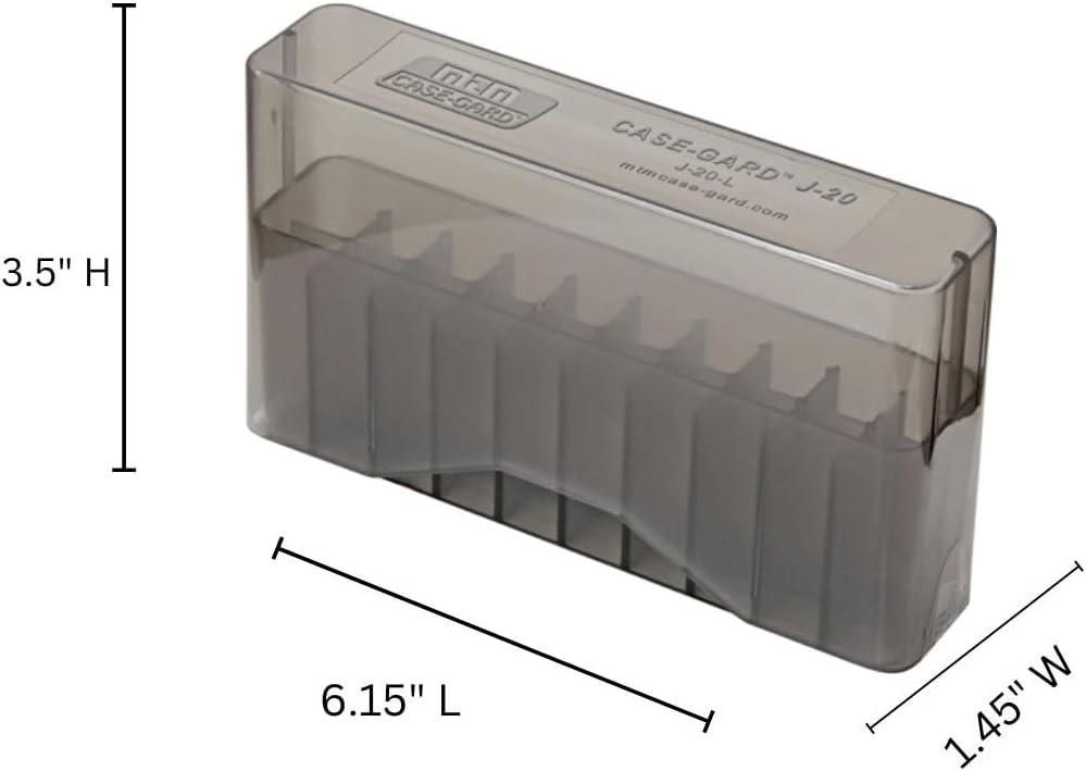 image:imageMTM 20 Round SlipTop Rifle Ammo Box LargeClear Smoke