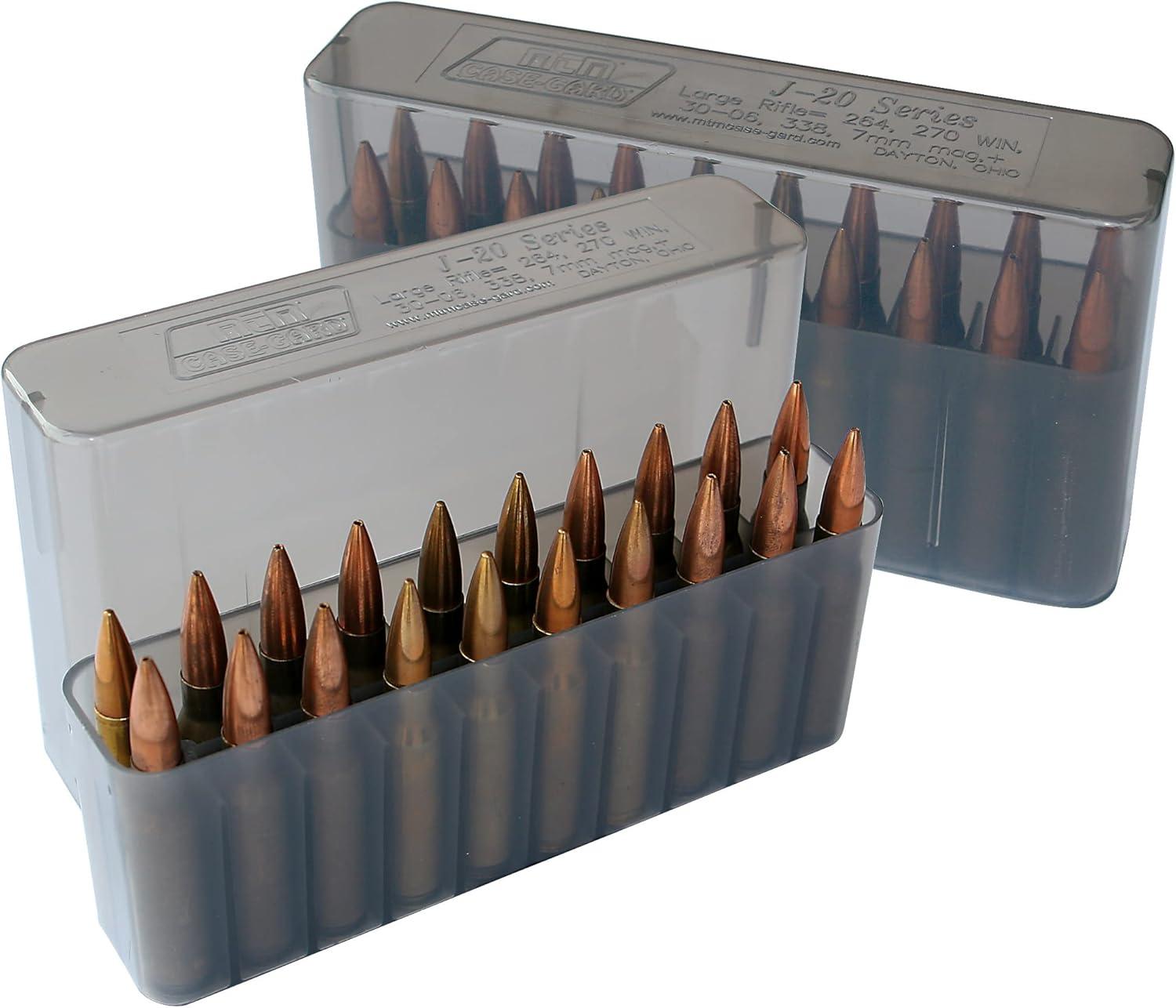 image:imageMTM 20 Round SlipTop Rifle Ammo Box LargeClear Smoke
