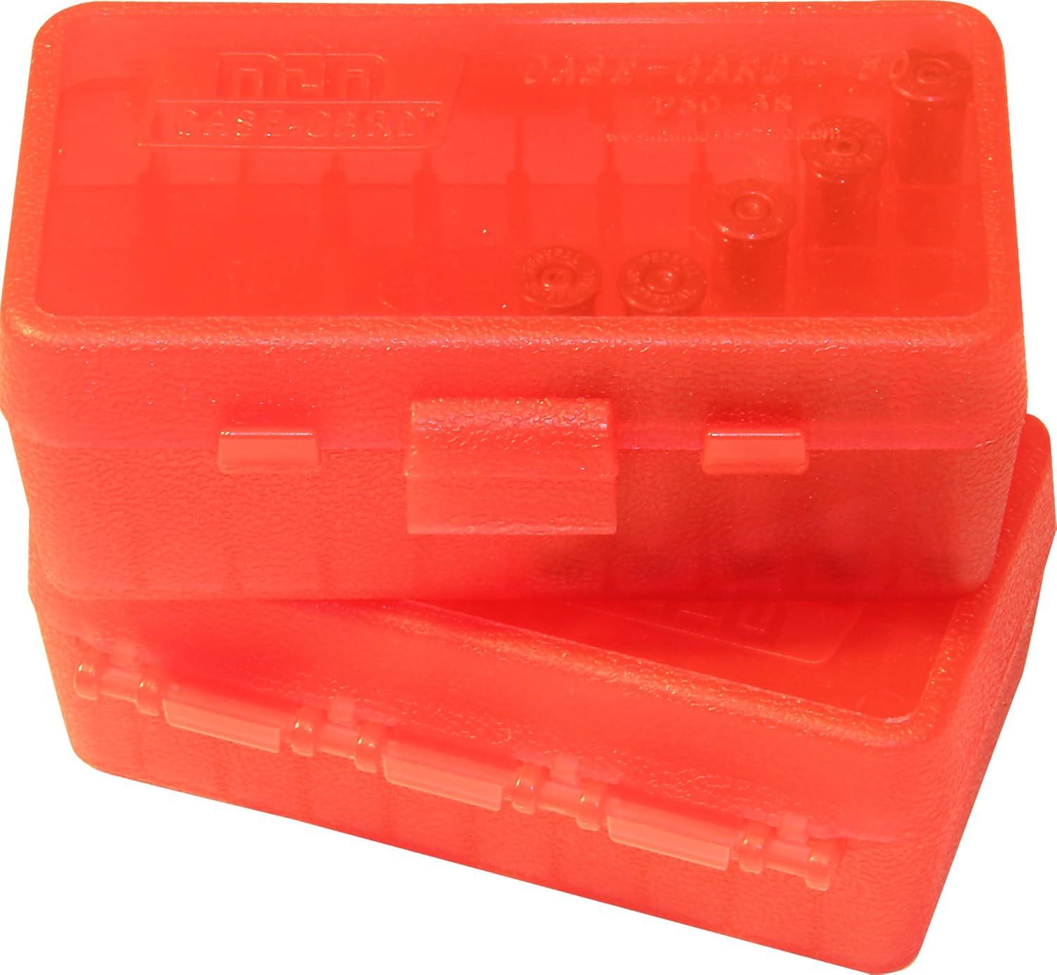 image:imageMTM 50 Round FlipTop Ammo Box 38357 Cal Clear BlueRed