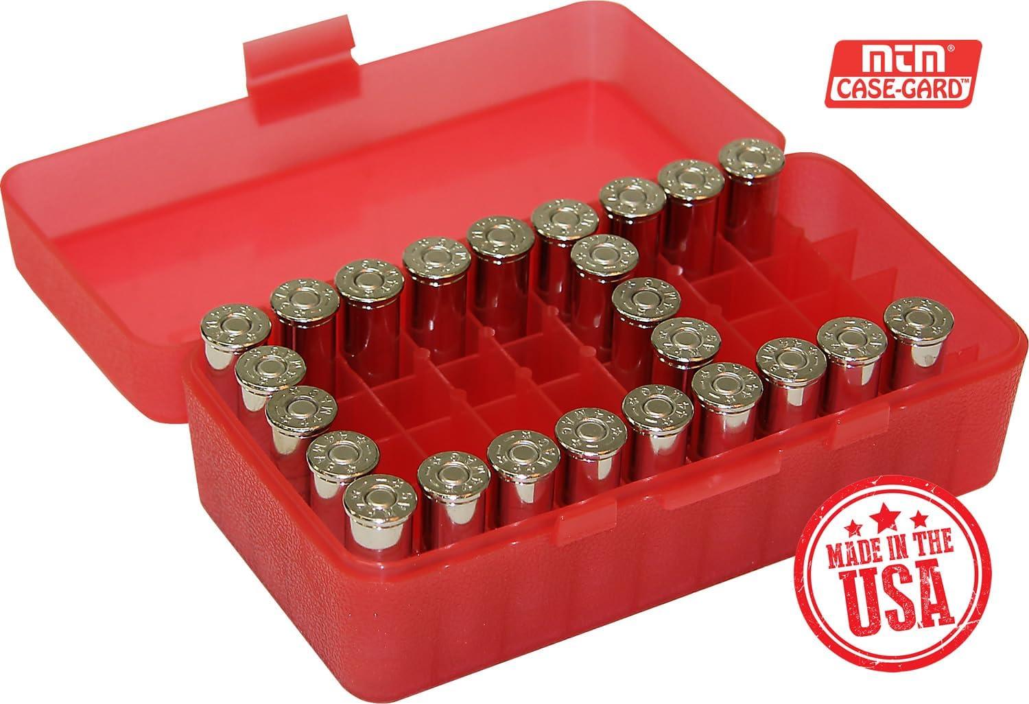 image:imageMTM 50 Round FlipTop Ammo Box 4144 Cal Green 175Clear Red