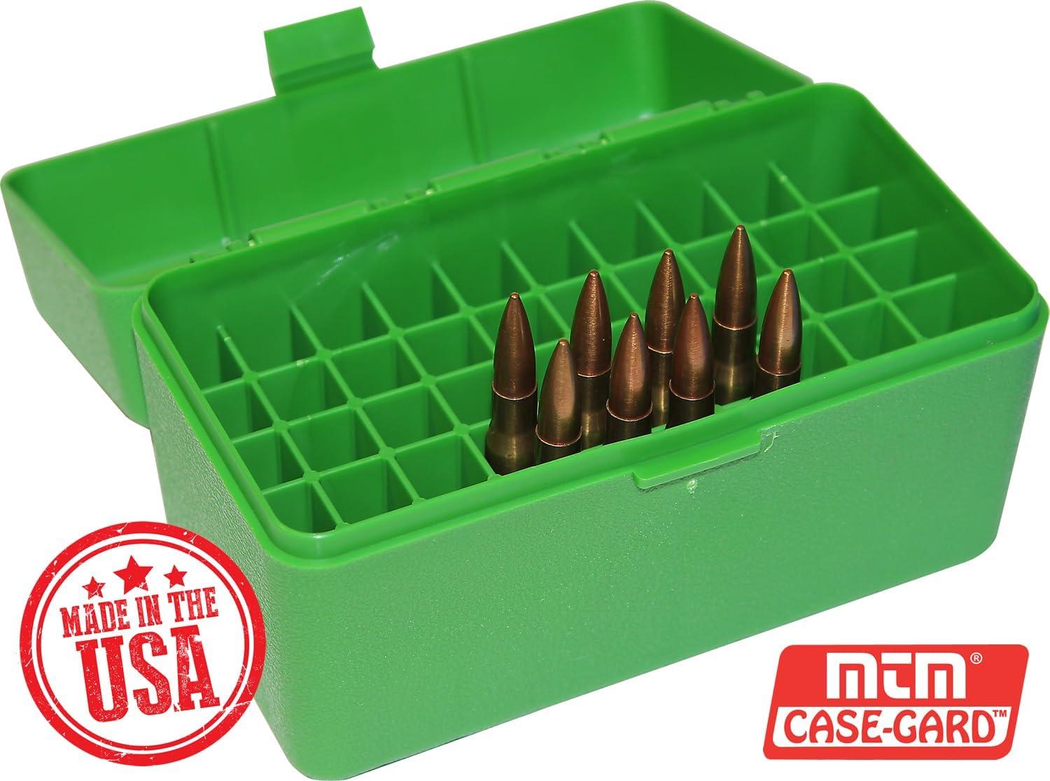 image:imageMTM 50 Round FlipTop Rifle Ammo Box 270 Win 280 Rem 3006 Green