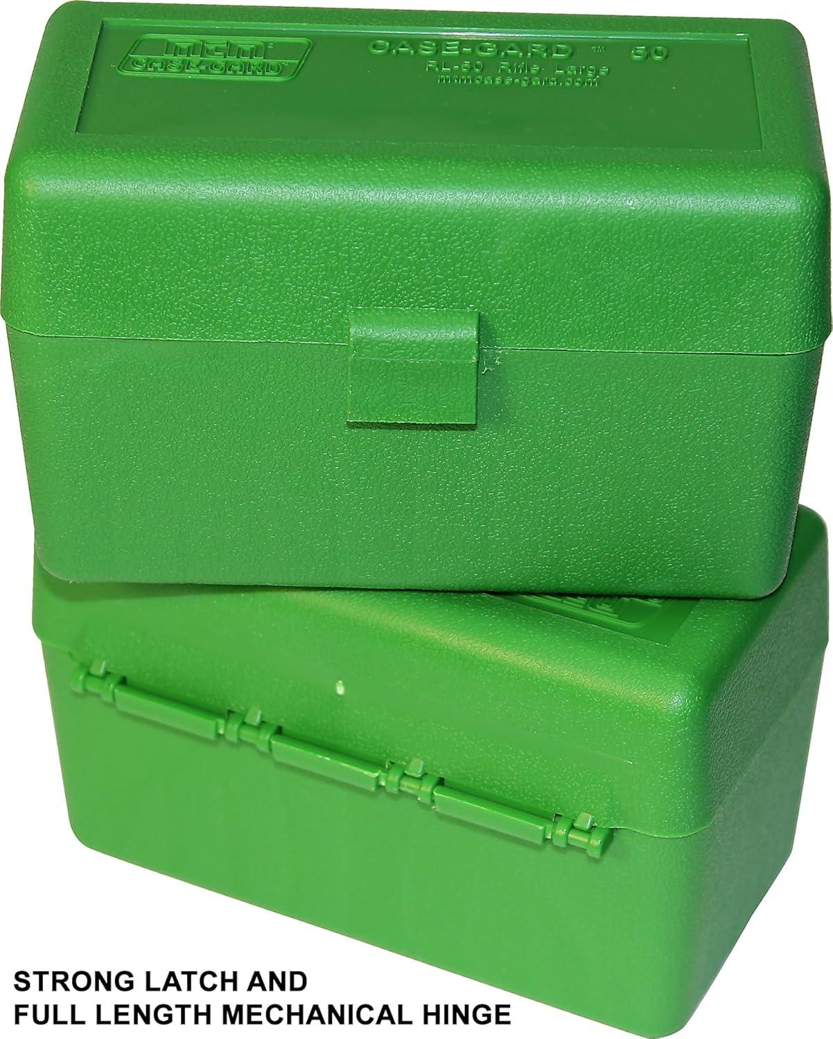image:imageMTM 50 Round FlipTop Rifle Ammo Box 270 Win 280 Rem 3006 Green