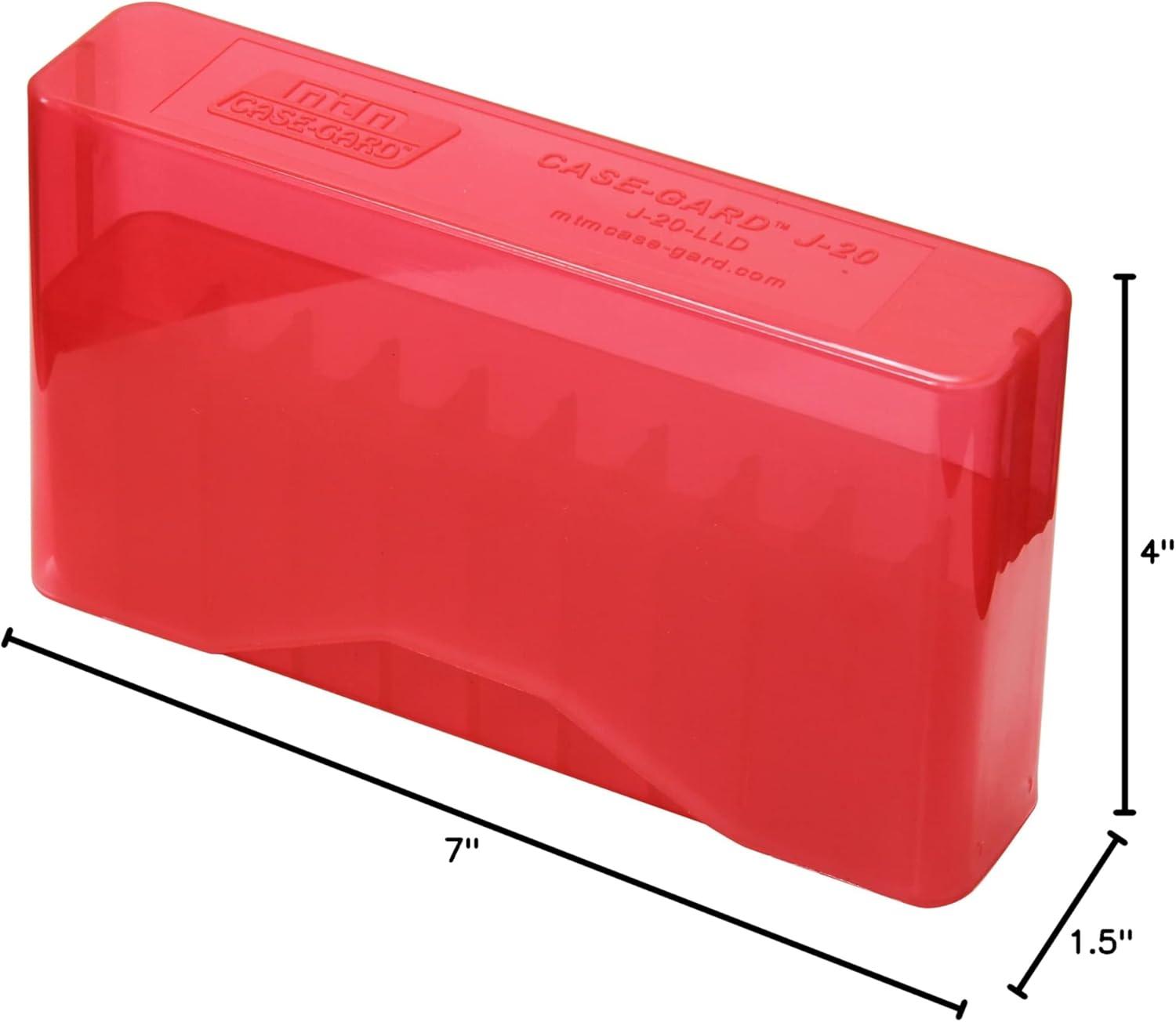 image:imageMTM CaseGard J20LLD Rifle Sliptop 20 Round 7mm rem 338 Win Mag USA MadeClear Red