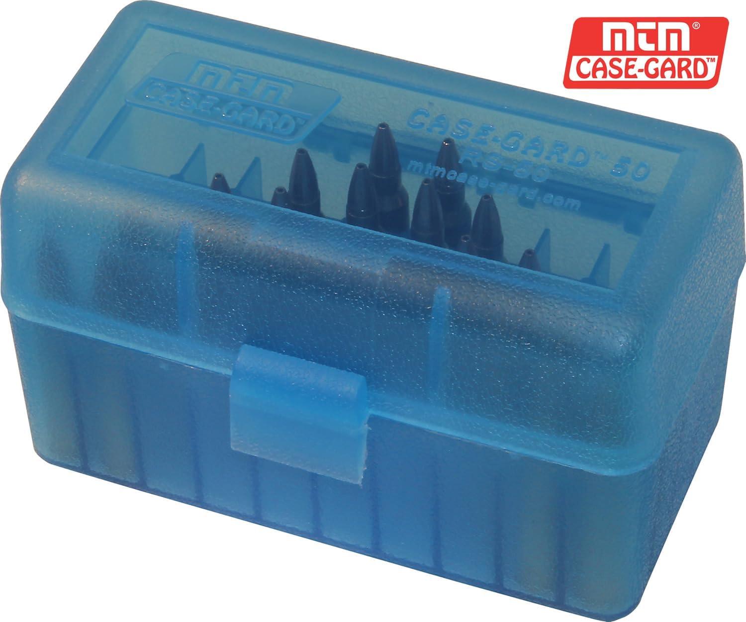 image:imageMTM CaseGard MTM 50 Round Rifle Ammo Box 17 204 223 556x45 6x47Clear Blue