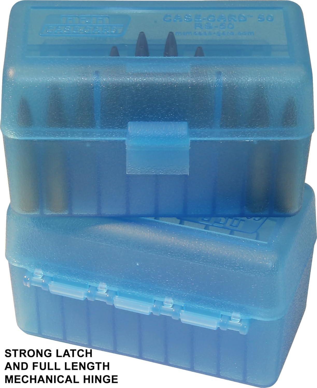 image:imageMTM CaseGard MTM 50 Round Rifle Ammo Box 17 204 223 556x45 6x47Clear Blue