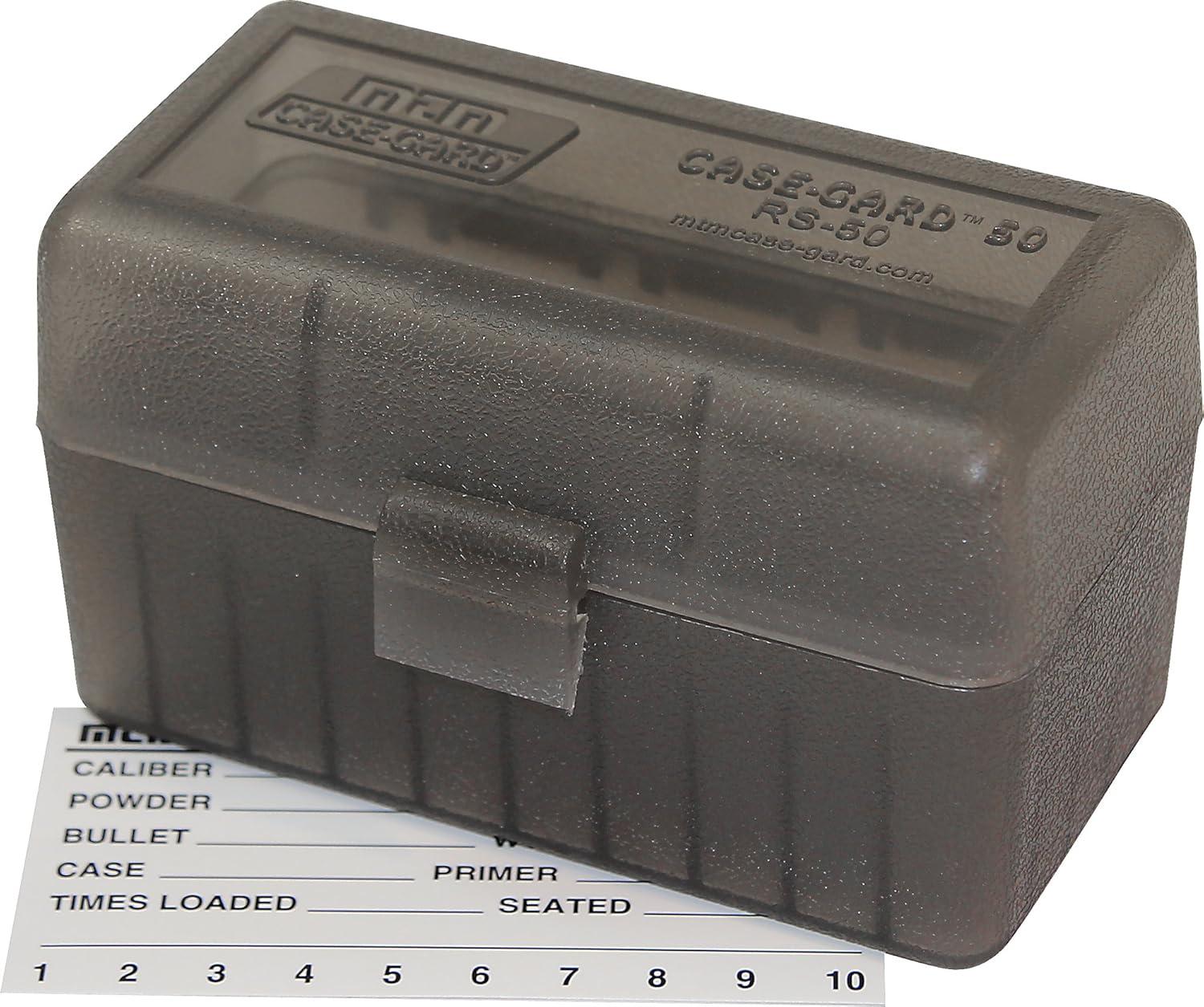 image:imageMTM CaseGard MTM 50 Round Rifle Ammo Box 17 204 223 556x45 6x47Clear Smoke
