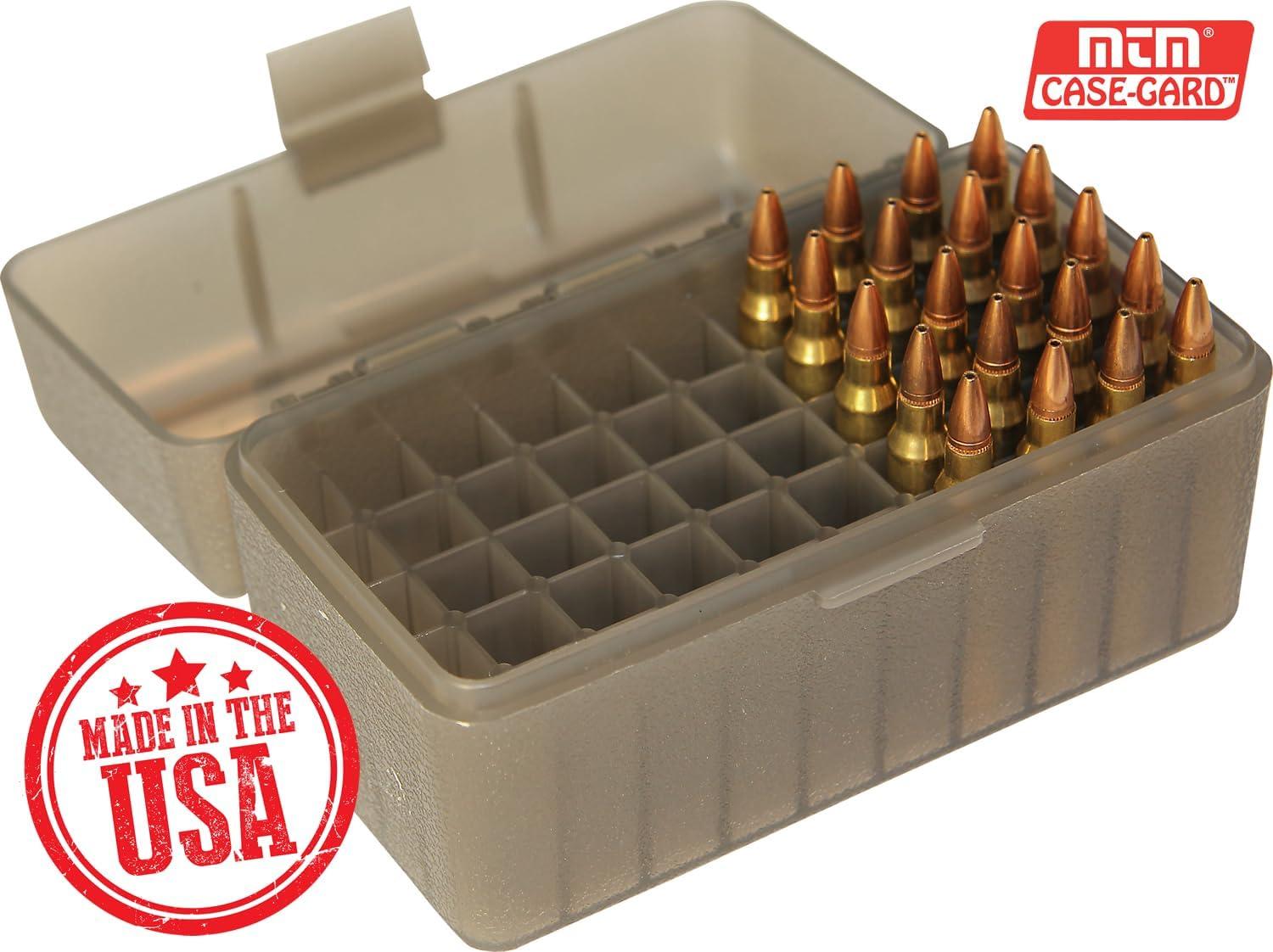 image:imageMTM CaseGard MTM 50 Round Rifle Ammo Box 17 204 223 556x45 6x47Clear Smoke