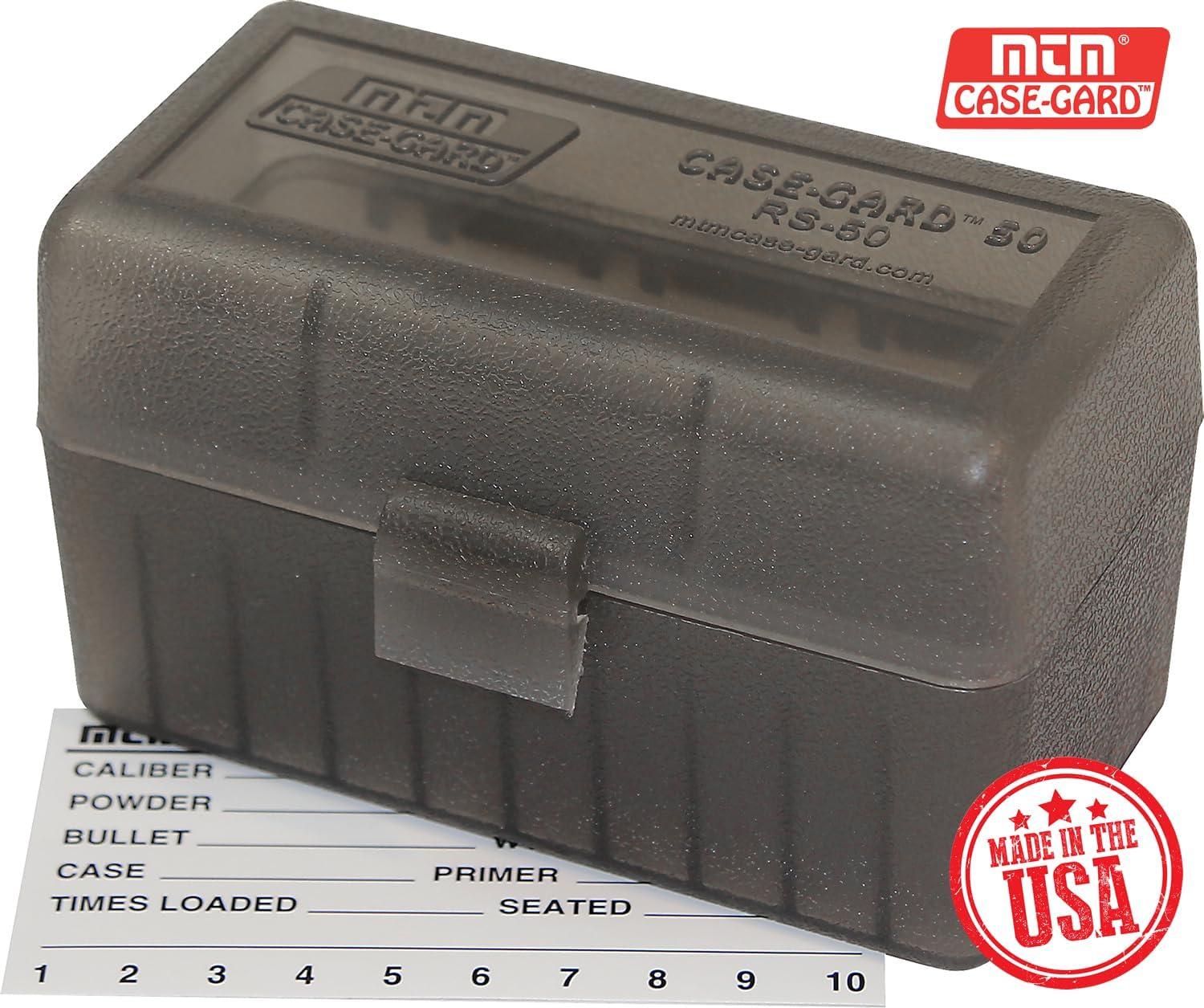 image:imageMTM CaseGard MTM 50 Round Rifle Ammo Box 17 204 223 556x45 6x47Clear Smoke