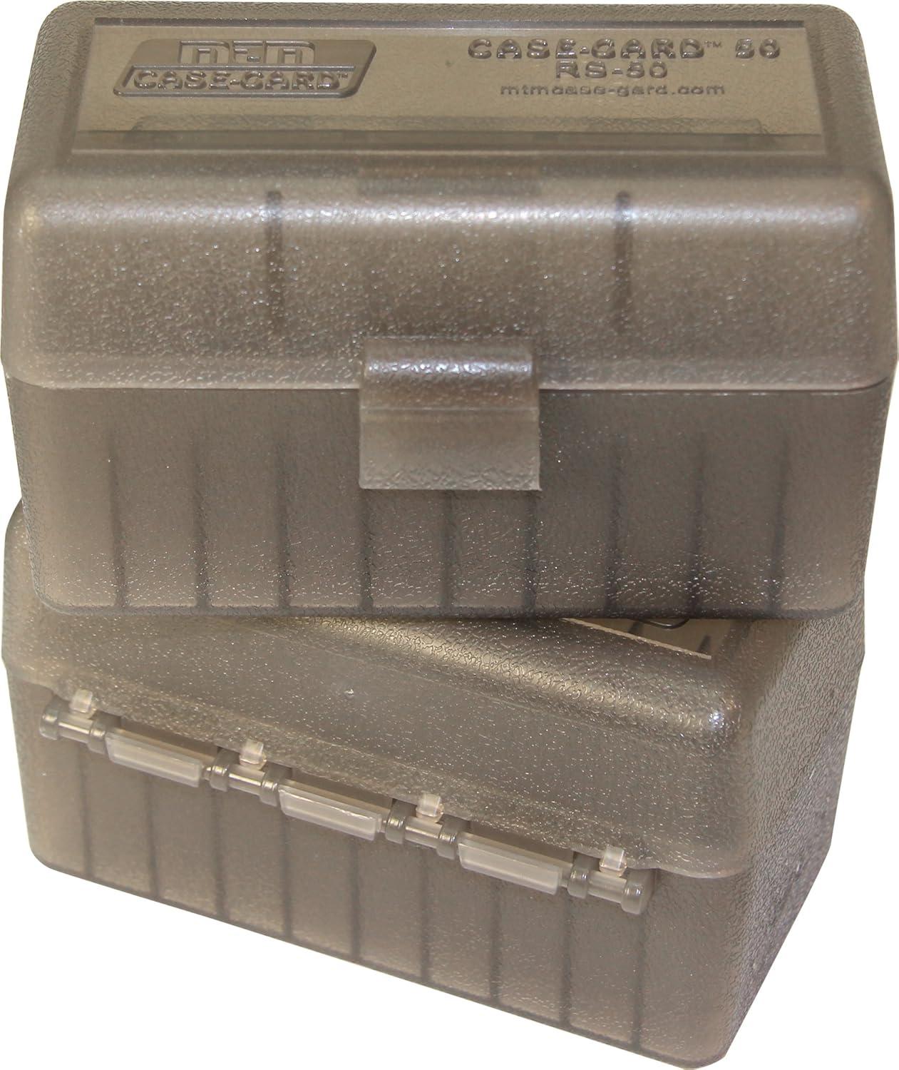 image:imageMTM CaseGard MTM 50 Round Rifle Ammo Box 17 204 223 556x45 6x47Clear Smoke