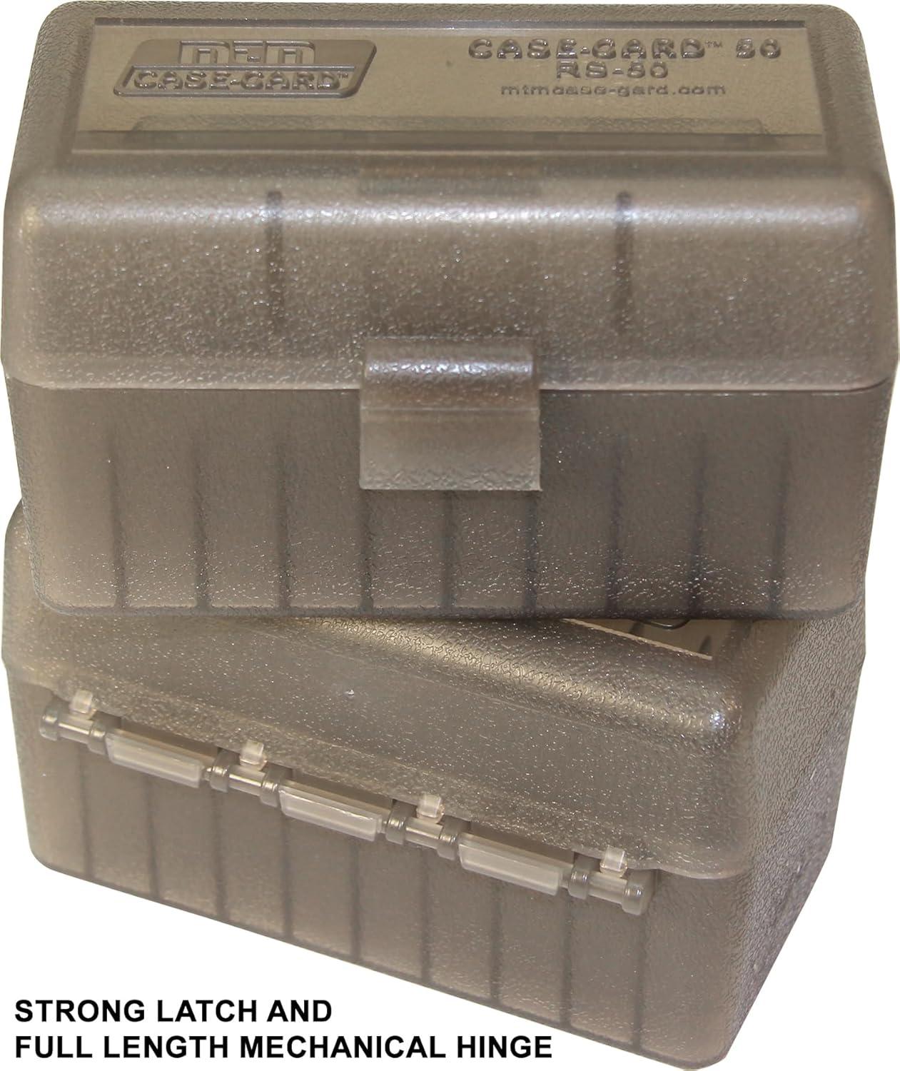 image:imageMTM CaseGard MTM 50 Round Rifle Ammo Box 17 204 223 556x45 6x47Clear Smoke