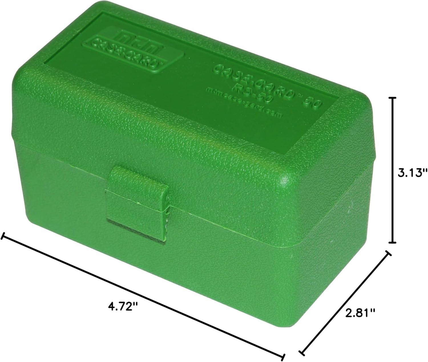 image:imageMTM CaseGard MTM 50 Round Rifle Ammo Box 17 204 223 556x45 6x47Green