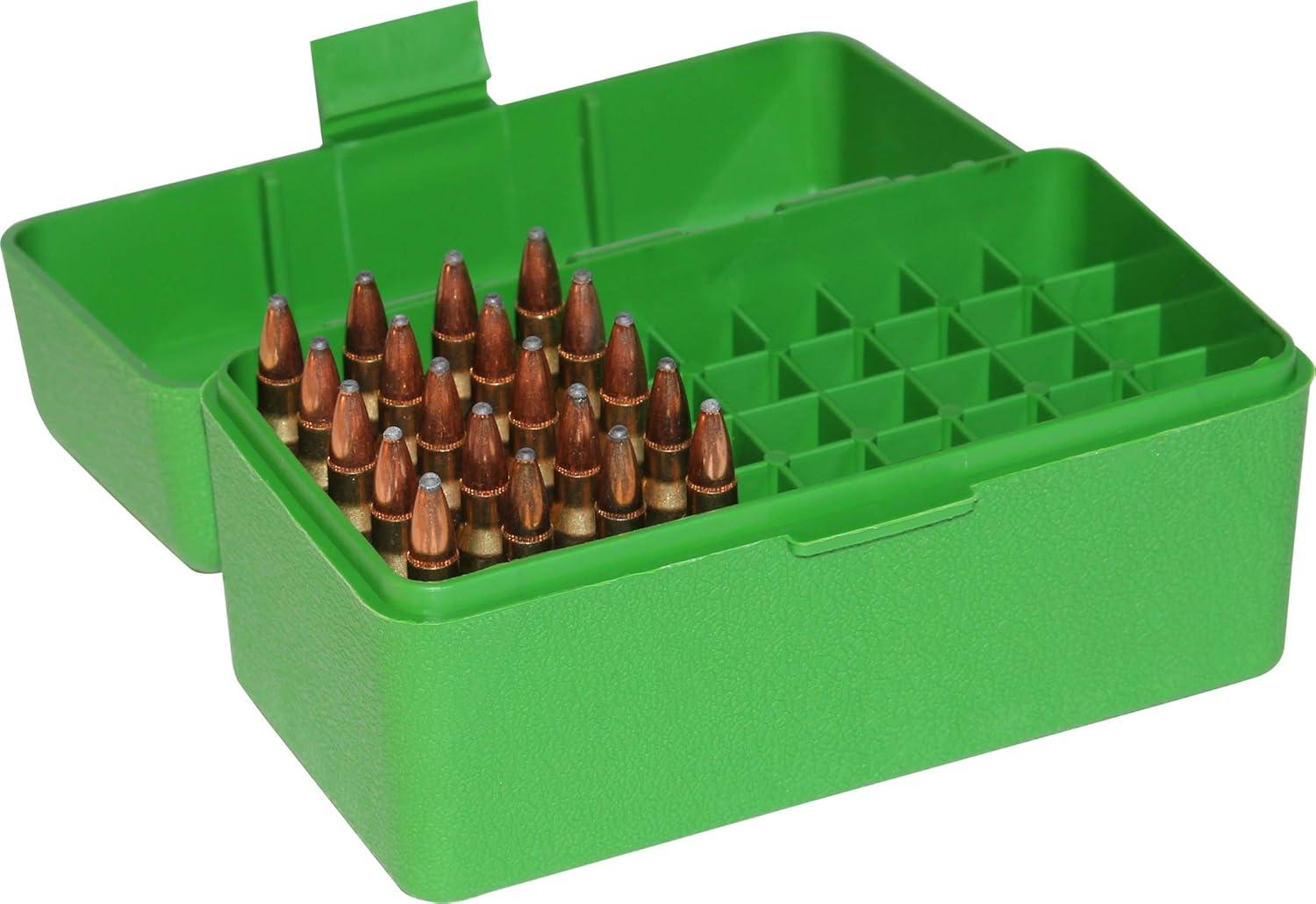 image:imageMTM CaseGard MTM 50 Round Rifle Ammo Box 17 204 223 556x45 6x47Green