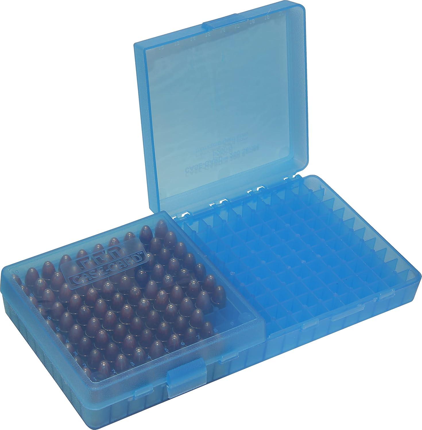 image:imageMTM CaseGard P200 Series Flip Top Handgun Ammo Box 9mm Luger9mm Makarov380 ACP30 Luger Holds 200 Rounds Clear BlueClear Blue