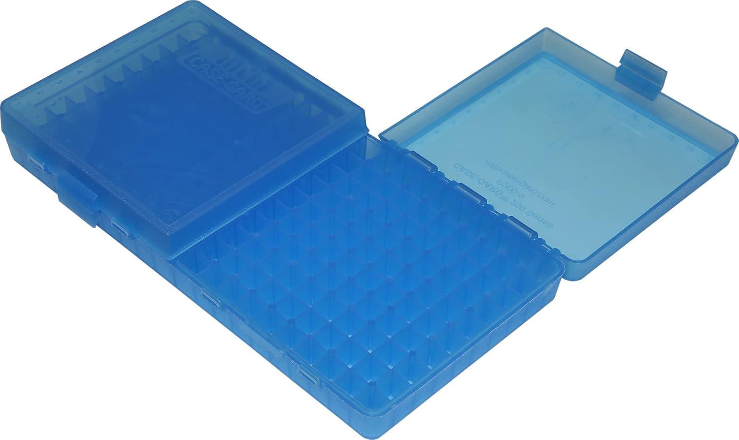 image:imageMTM CaseGard P200 Series Flip Top Handgun Ammo Box 9mm Luger9mm Makarov380 ACP30 Luger Holds 200 Rounds Clear BlueClear Blue