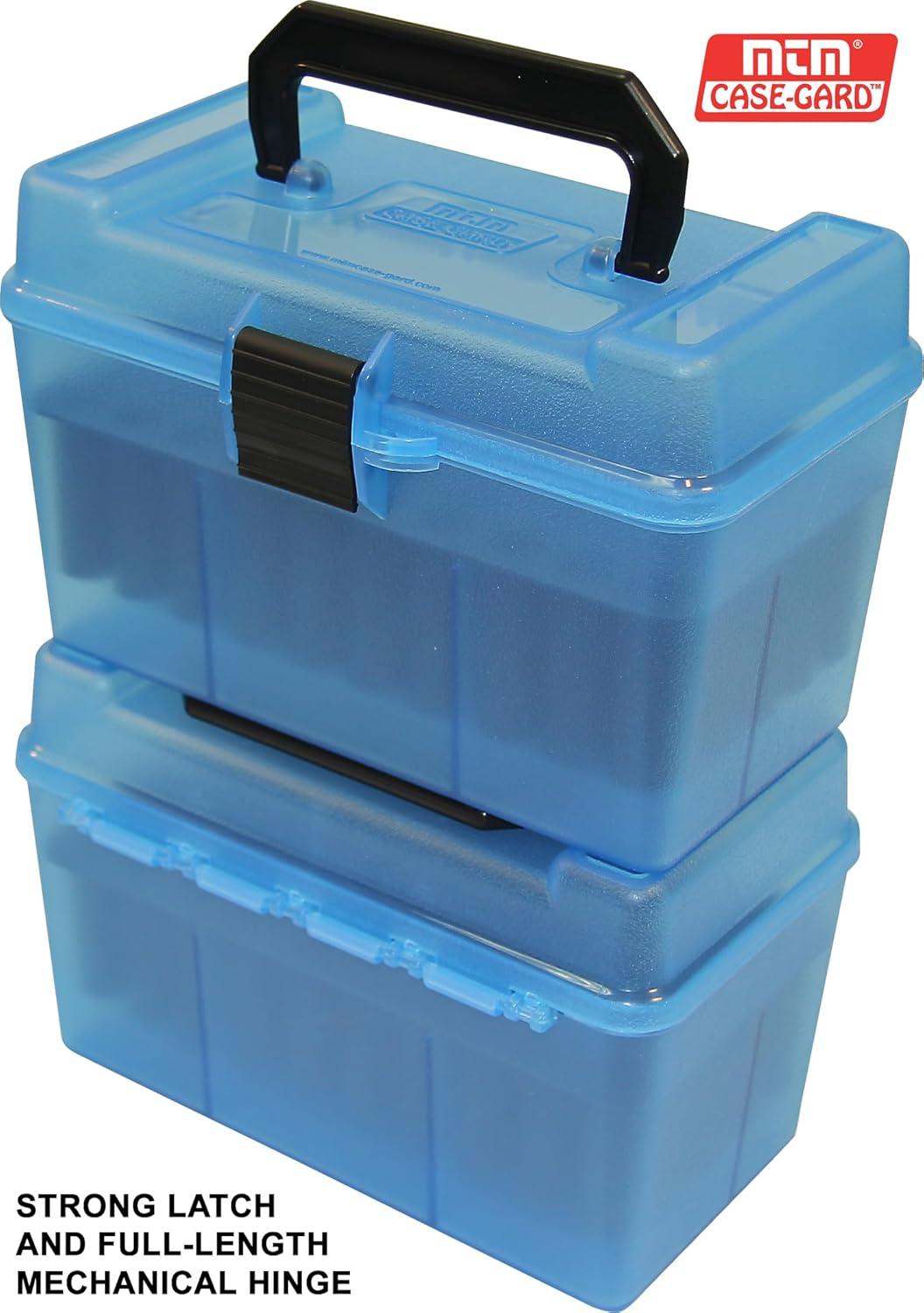 image:imageMTM H50RL Deluxe 50Round Rifle Ammo Case Box 3006 270 Win 2506 Clear Blue ModelH50RL24Clear Blue