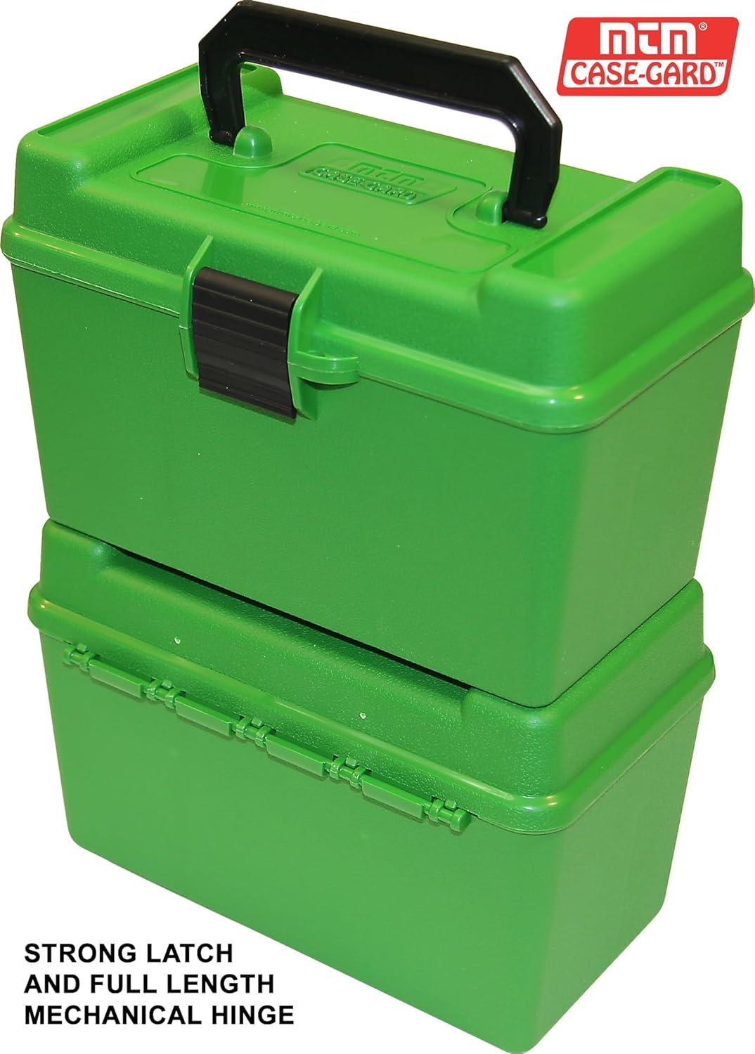 image:imageMTM H50RL Deluxe 50Round Rifle Ammo Case Box 3006 270 Win 2506 Clear Blue ModelH50RL24Green