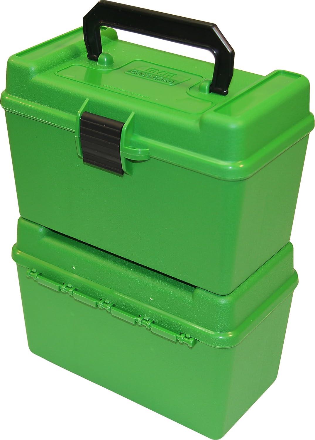 image:imageMTM H50RL Deluxe 50Round Rifle Ammo Case Box 3006 270 Win 2506 Clear Blue ModelH50RL24Green