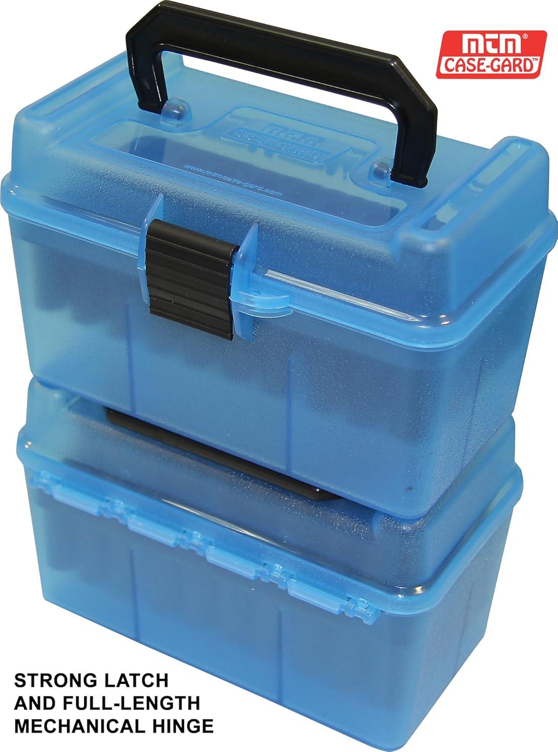 image:imageMTM H50RS Deluxe 50 Round Rifle Ammo Box 17 204 223 556x45 6x47Clear Blue
