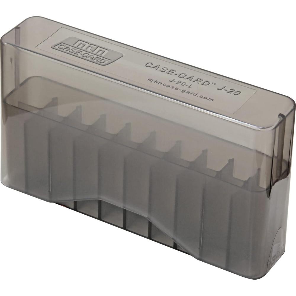 image:imageMTM 20 Round SlipTop Rifle Ammo Box LargeClear Smoke