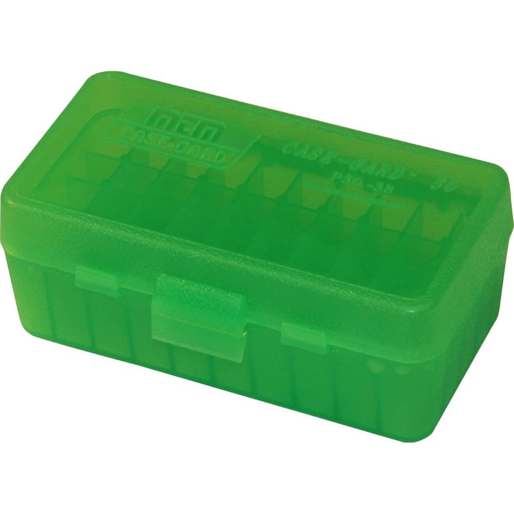 image:imageMTM 50 Round FlipTop Ammo Box 38357 Cal Clear BlueClear Green