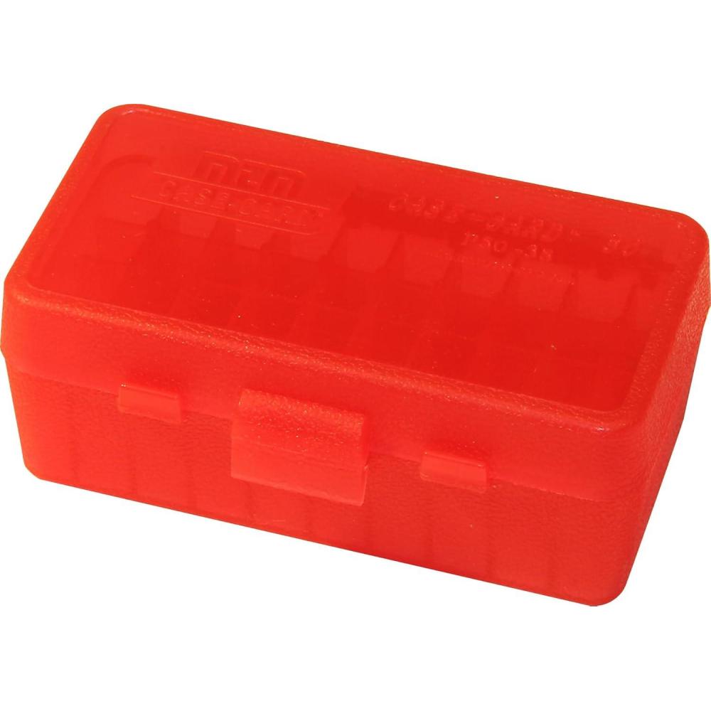 image:imageMTM 50 Round FlipTop Ammo Box 38357 Cal Clear BlueRed