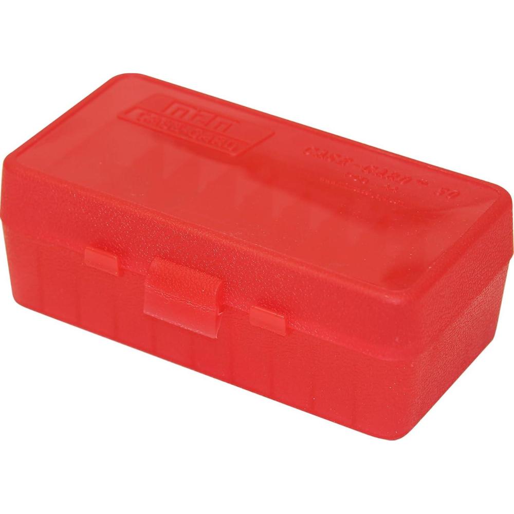 image:imageMTM 50 Round FlipTop Ammo Box 4144 Cal Green 175Clear Red