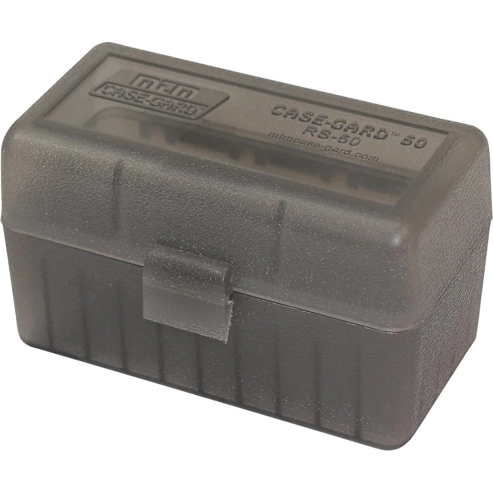 image:imageMTM CaseGard MTM 50 Round Rifle Ammo Box 17 204 223 556x45 6x47Clear Smoke