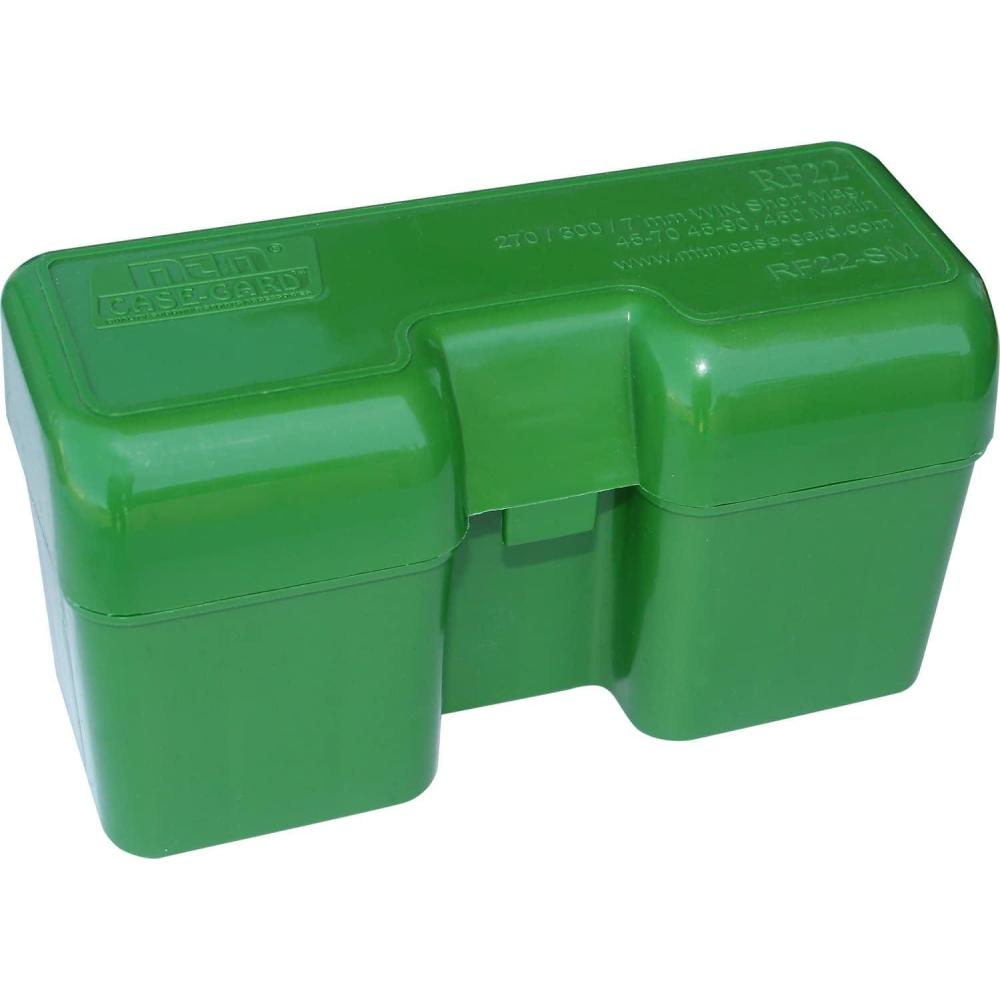 image:imageMTM CaseGard RF22SM10 22 Round FlipTop Rifle Ammo Box Fits 270 WSM to 300 WSM 4570 USA Made Green
