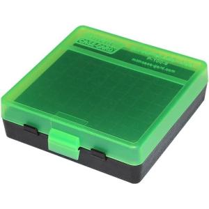 image:imageMTM 100 Round FlipTop Ammo Box 38357 Cal Clear BlueGreenBlack