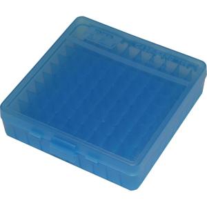 image:imageMTM 100 Round FlipTop Ammo Box 404510MM Cal Clear BlueClear Blue
