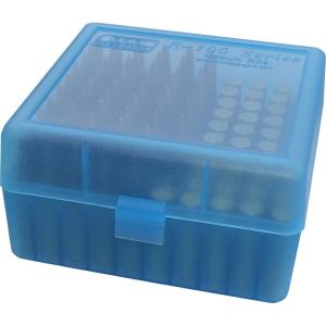 image:imageMTM 100 Round FlipTop Rifle Ammo Box 2225 308 W 243 Clear GreenBlackBlue