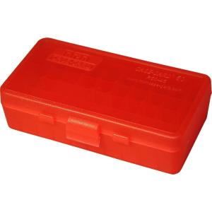 image:imageMTM 404510MM Cal 50 Round FlipTop Ammo BoxClear Red
