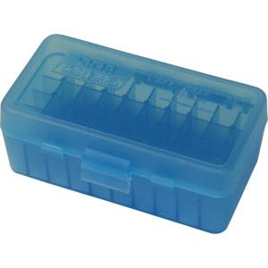 image:imageMTM 50 Round FlipTop Ammo Box 38357 Cal Clear BlueClear Blue