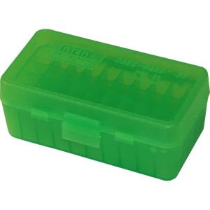 image:imageMTM 50 Round FlipTop Ammo Box 38357 Cal Clear BlueClear Green