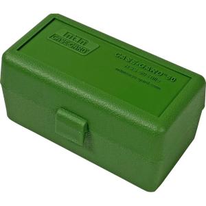 image:imageMTM 50 Round FlipTop Rifle Ammo Box 22250 to 762 X 39 Clear GreenGreen