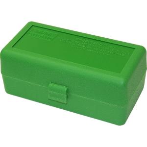image:imageMTM 50 Round FlipTop Rifle Ammo Box WSSM 500 SampW GreenGreen