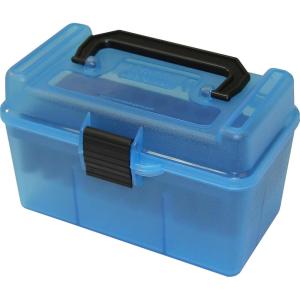 image:imageMTM H50RM Deluxe 50Round Rifle Ammo Box 220 Swift 22250 243 308 Win GreenClear Blue