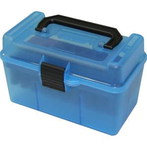 image:imageMTM H50RS Deluxe 50 Round Rifle Ammo Box 17 204 223 556x45 6x47Clear Blue