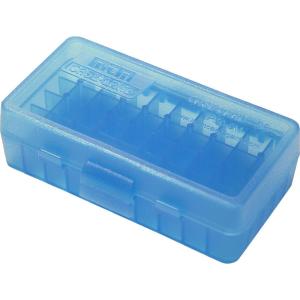 image:imageMTM P509M10 Ammo Box 50 Round FlipTop  Fits 380 ACP amp 9MM Cal Made of Polypropylene  Stackable Snap Lock Latch  USA Made  GreenClear Blue