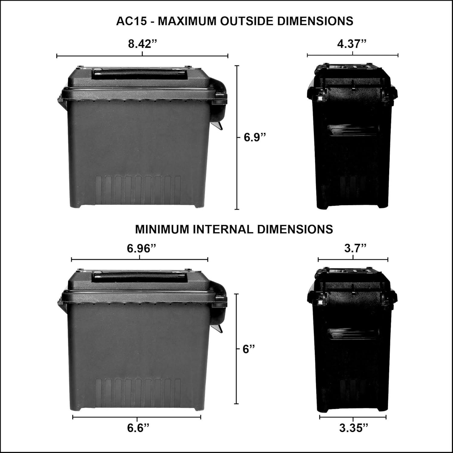 image:imageMTM AC1525 Ammo Can Mini for Bulk Ammo WaterResistant Seal Double Padlock Tabs 12Pound Capacity USA Made PurpleBlack