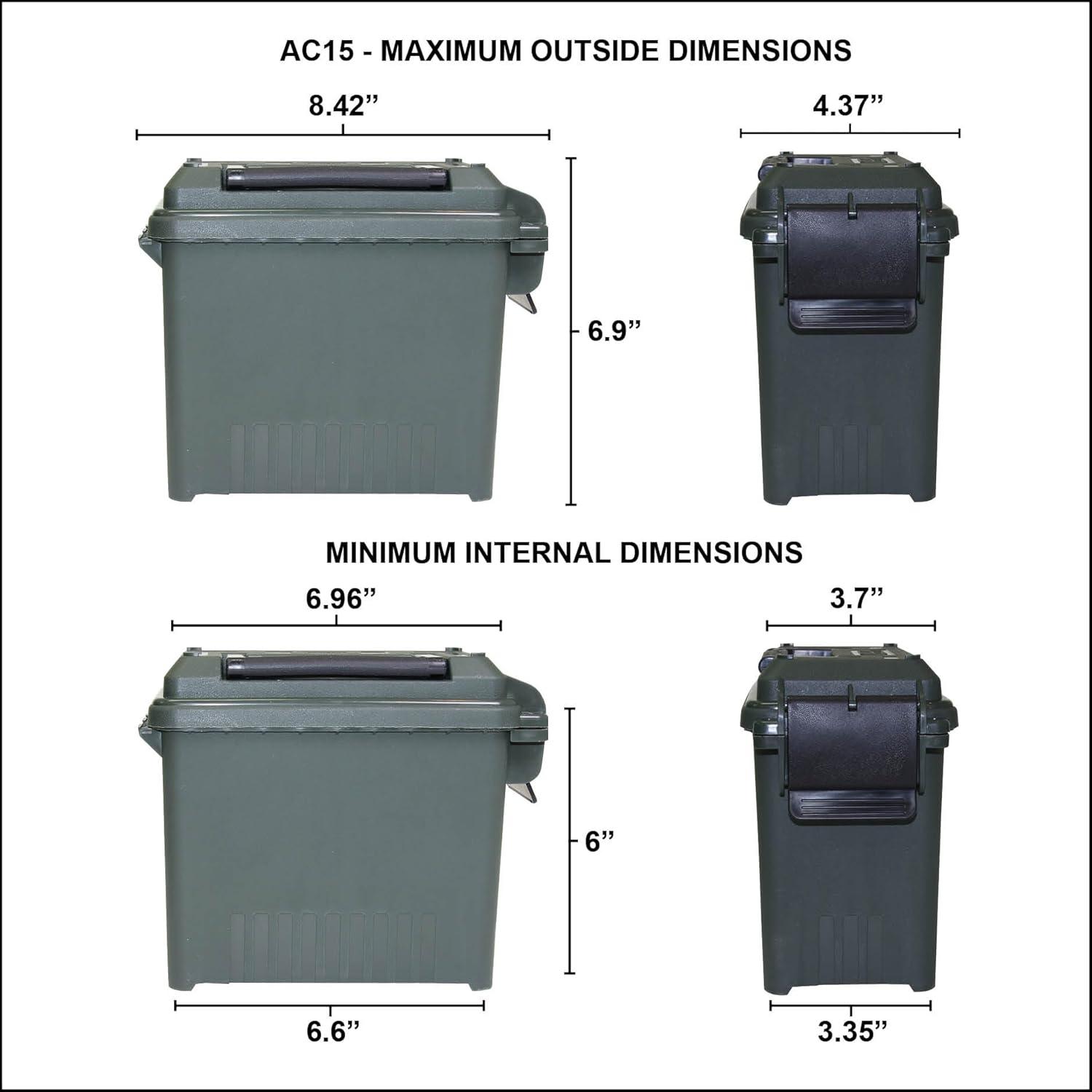 image:imageMTM AC1525 Ammo Can Mini for Bulk Ammo WaterResistant Seal Double Padlock Tabs 12Pound Capacity USA Made PurpleDark Earth