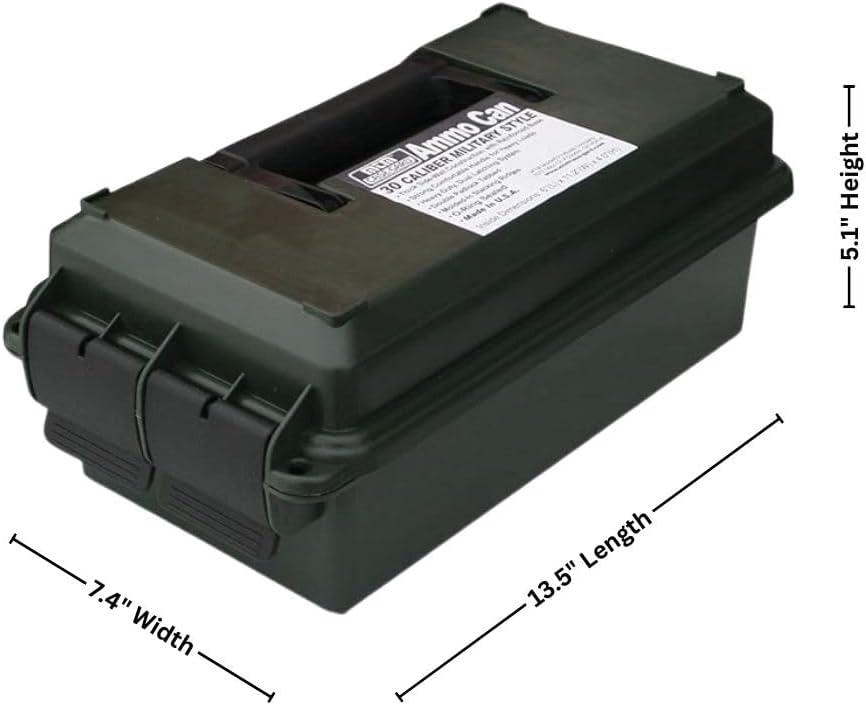 image:imageMTM AC30C11 Ammo Can Short 30Caliber HeavyDuty Dual Latching System Rugged Polypropylene Plastic ORing Seal System Water Resistant Forest Green Medium