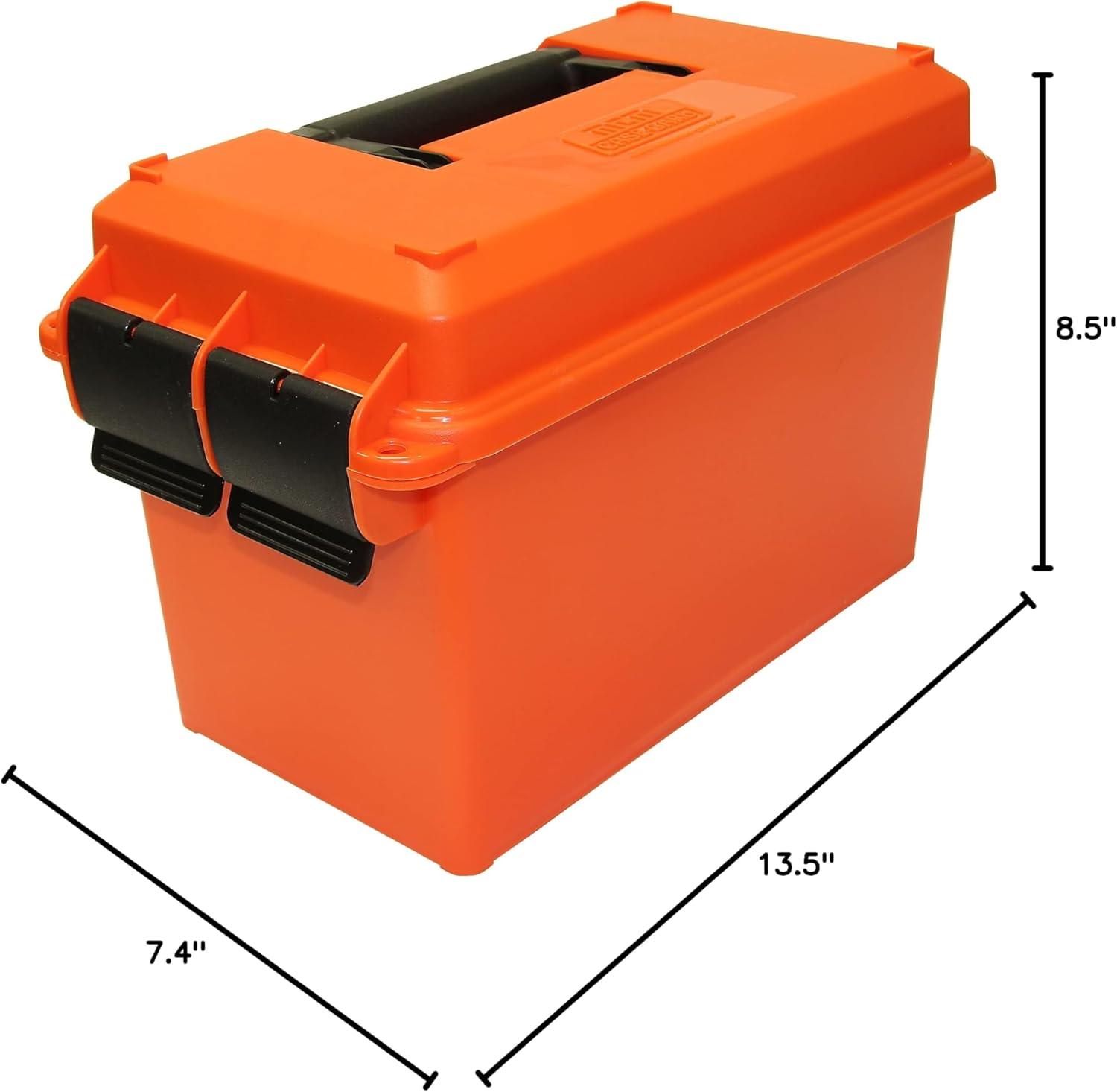 image:imageMTM AC50C Ammo Can 50 Caliber Field Boxes Lockable Storage Box with Handle Water and Dust Resistant Secures Hunting Gear Supplies and Bullets Stackable USA MadeOrange