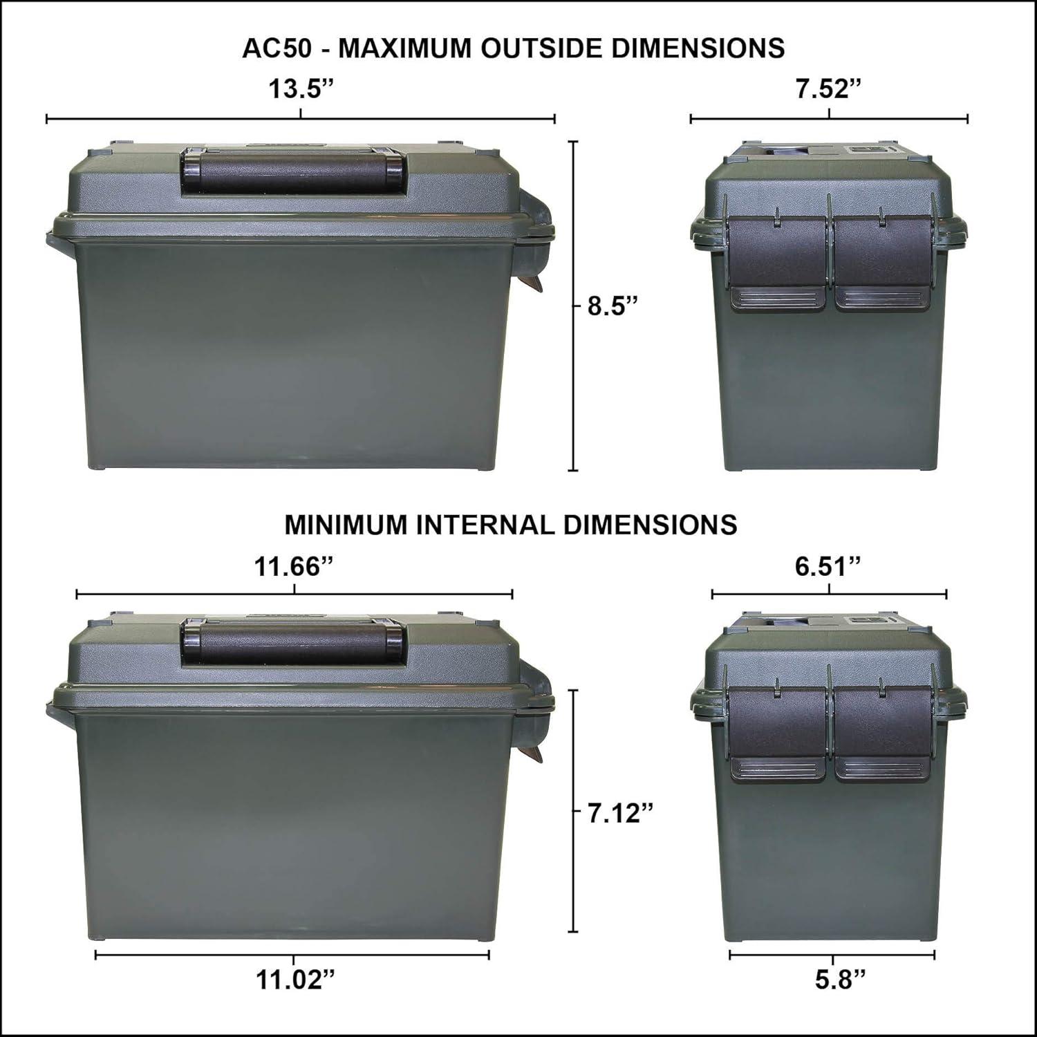image:imageMTM AC50C Ammo Can 50 Caliber Field Boxes Lockable Storage Box with Handle Water and Dust Resistant Secures Hunting Gear Supplies and Bullets Stackable USA MadePurple