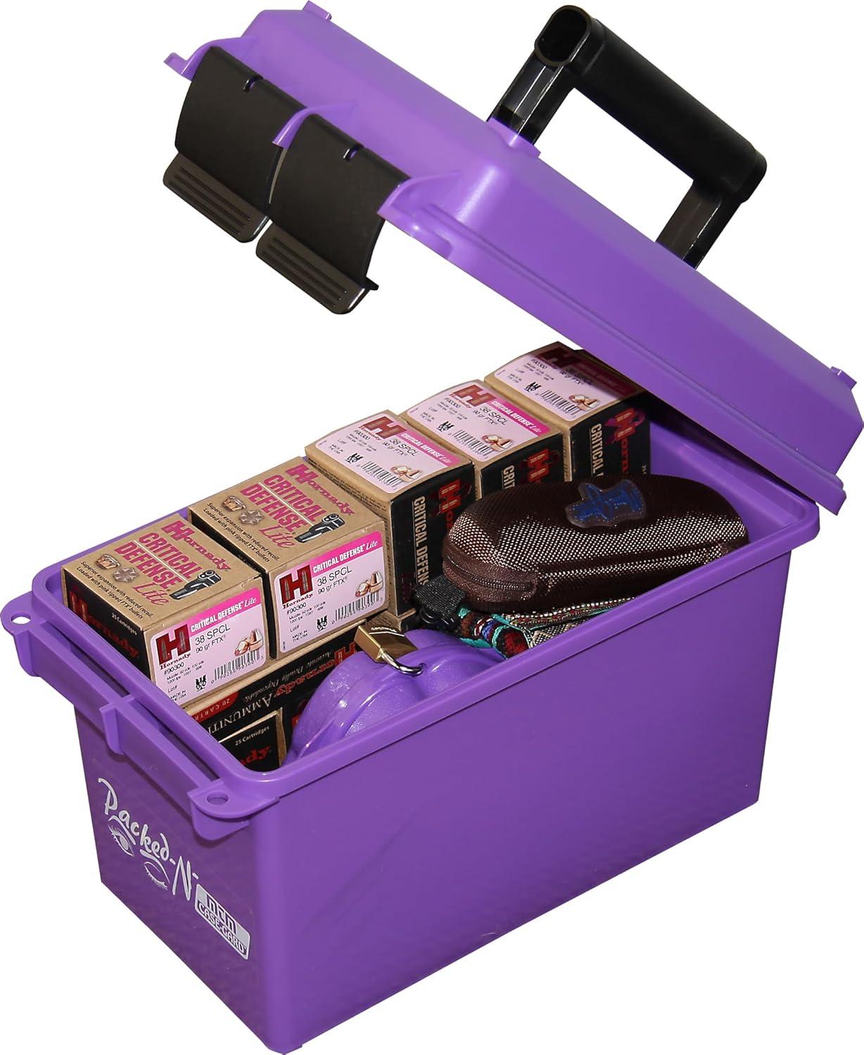 image:imageMTM AC50C Ammo Can 50 Caliber Field Boxes Lockable Storage Box with Handle Water and Dust Resistant Secures Hunting Gear Supplies and Bullets Stackable USA MadePurple