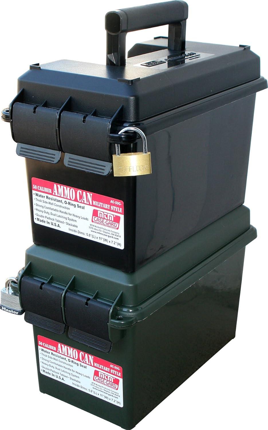 image:imageMTM AC50C Ammo Can 50 Caliber Field Boxes Lockable Storage Box with Handle Water and Dust Resistant Secures Hunting Gear Supplies and Bullets Stackable USA MadeForest Green
