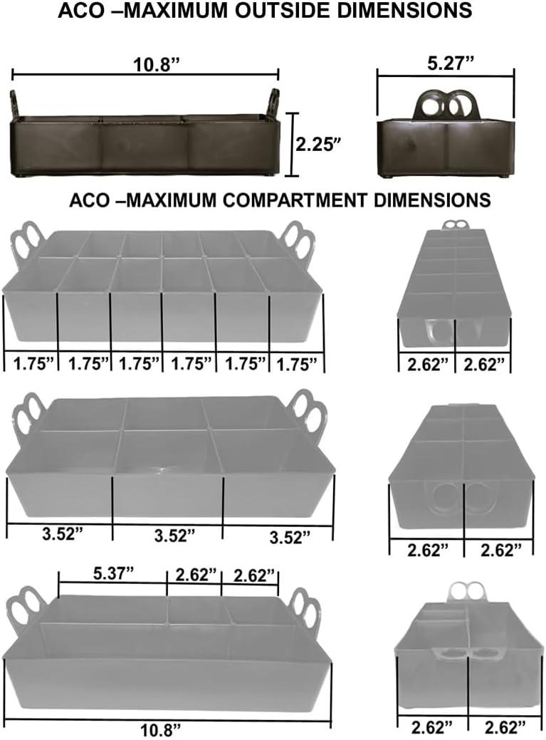image:imageMTM ACO Ammo Can Organizer Trays for 50 Caliber Size Metal or Plastic Ammo cans 3 Pack Mobile Small Parts Organizer for Firearms Screws Nails Bolts Hardware USA Made Black