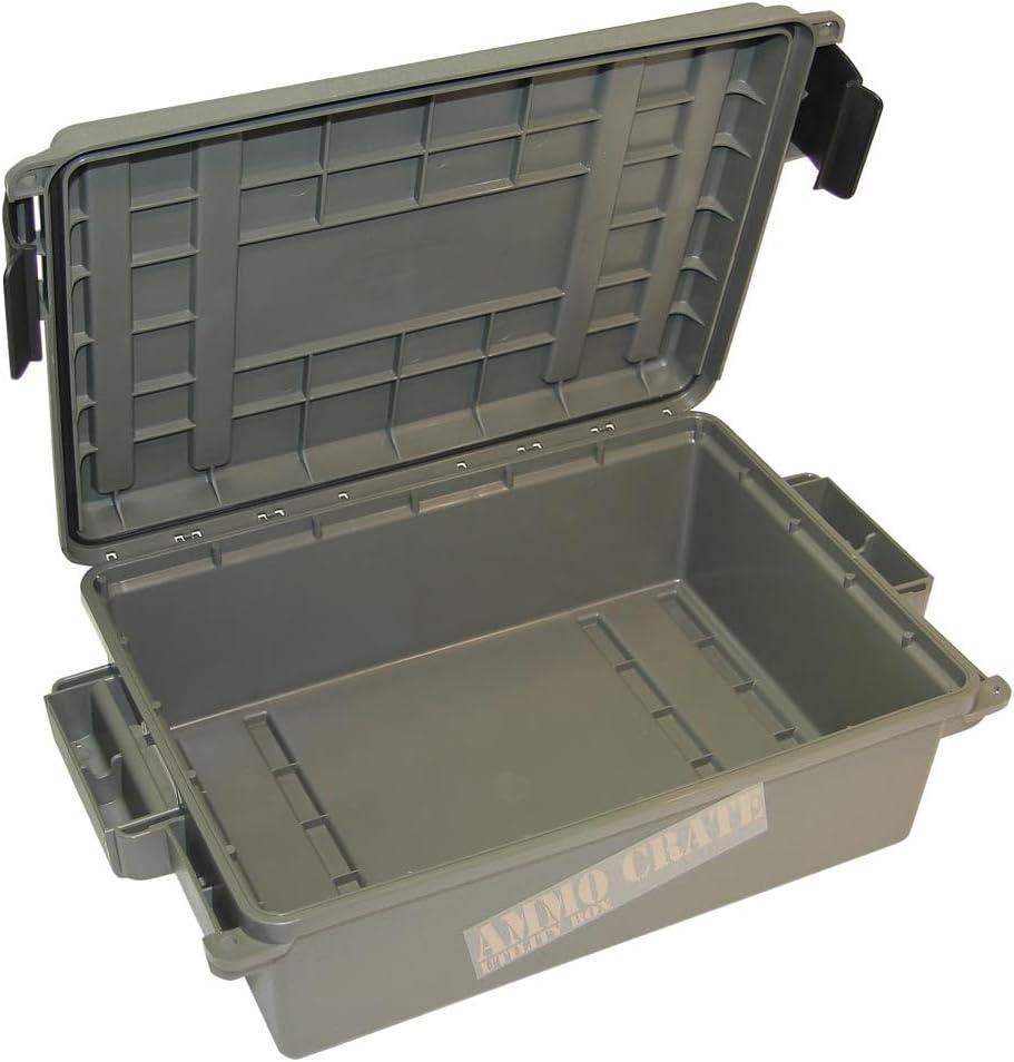 image:imageMTM ACR418 Ammo Crate Utility BoxCarry up to 65lbs of gearStackable design double padlock for security Waterresistant Oring seal Army GreenMedium